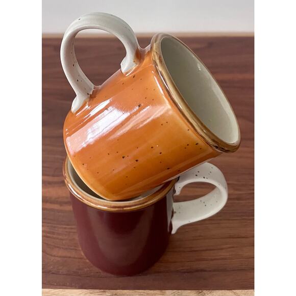 Vintage Ji Stonecrest Mug Set - Margaret F2 Gale F4 Orange Brown Cup Coffee Tea - Picture 4 of 13